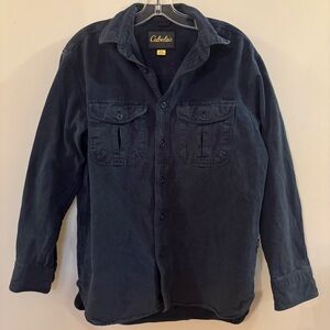 Men’s Cabela's Dark Navy Heavy Cotton Work Shirt, Sz M.